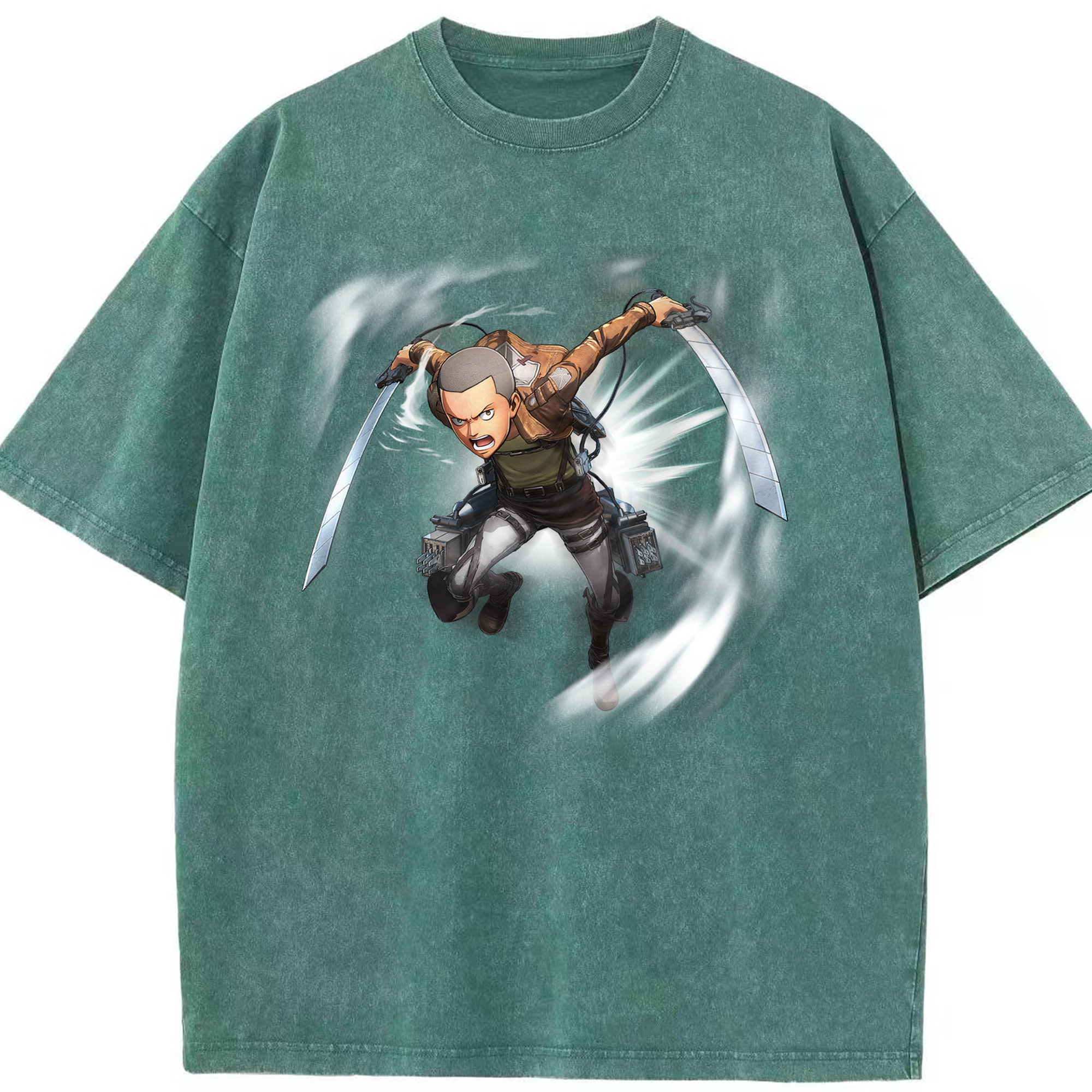 （画像用） 進撃の巨人 コニー·スプリンガー Attack on Titan Connie Springer 綿100% ヴィンテージ風 半袖Tシャツ（フロントプリント）